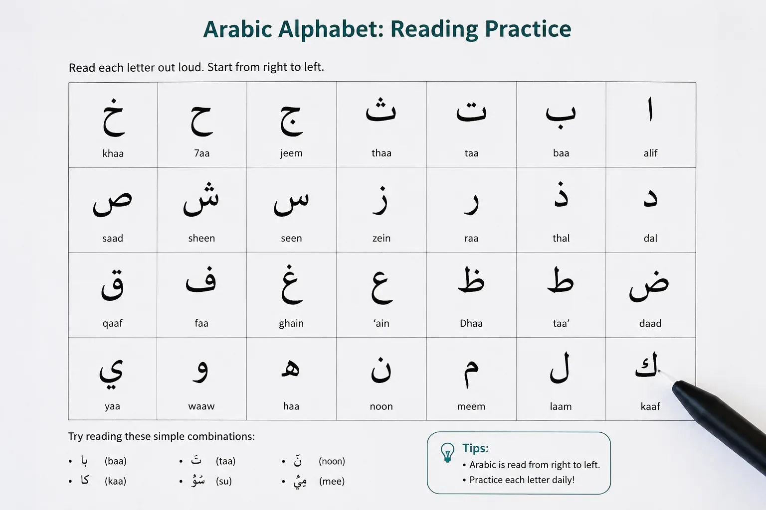 تعلم العربية أونلاين لقراءة القرآن
