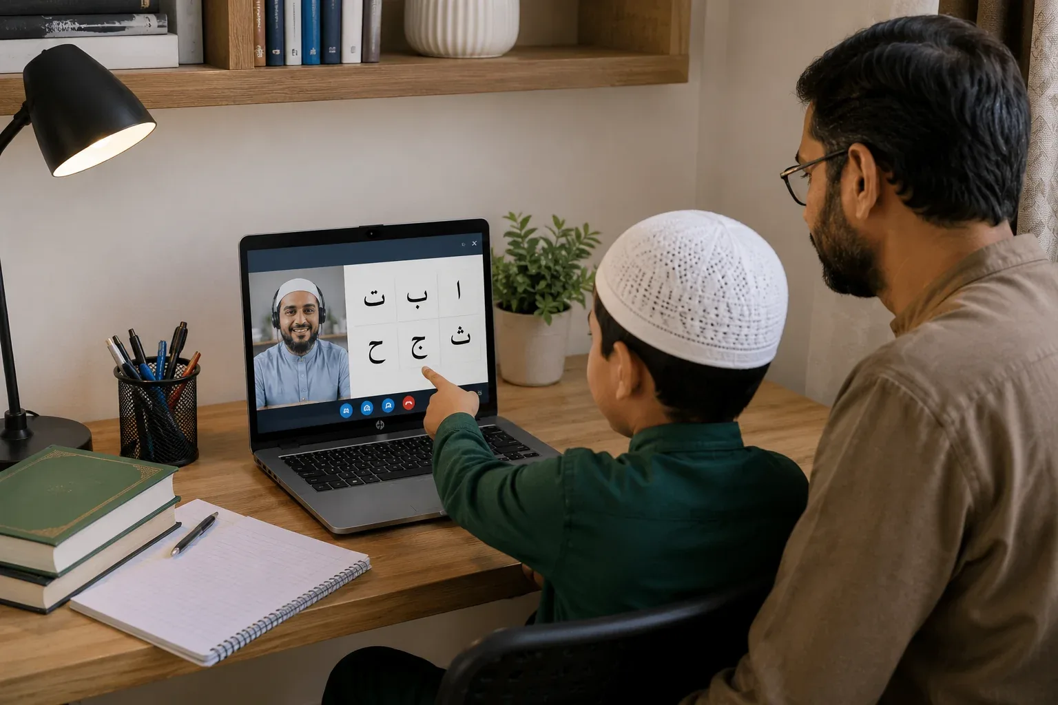 طفل يتعلم القرآن أونلاين من المنزل